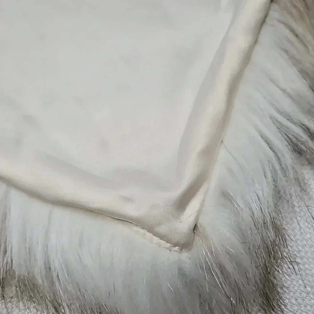 Skies Are Blue Faux Fur Vest Cream & Brown Women's XS - Picture 13 of 16
